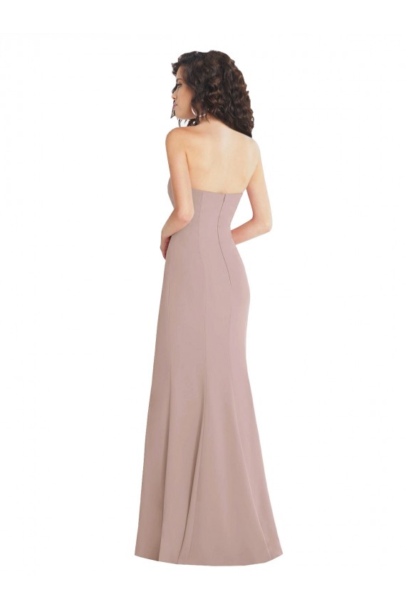 Cheapest Strapless Princess Line Crepe Mermaid Prom Dress