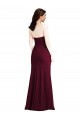 Cheapest Strapless Crepe Maxi Prom Dress with Front Slit