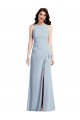 Cheapest Halter Maxi Prom Dress with Cascade Ruffle Slit