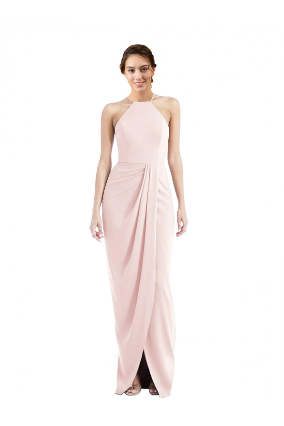Cheapest Halter Draped Tulip Skirt Maxi Prom Dress