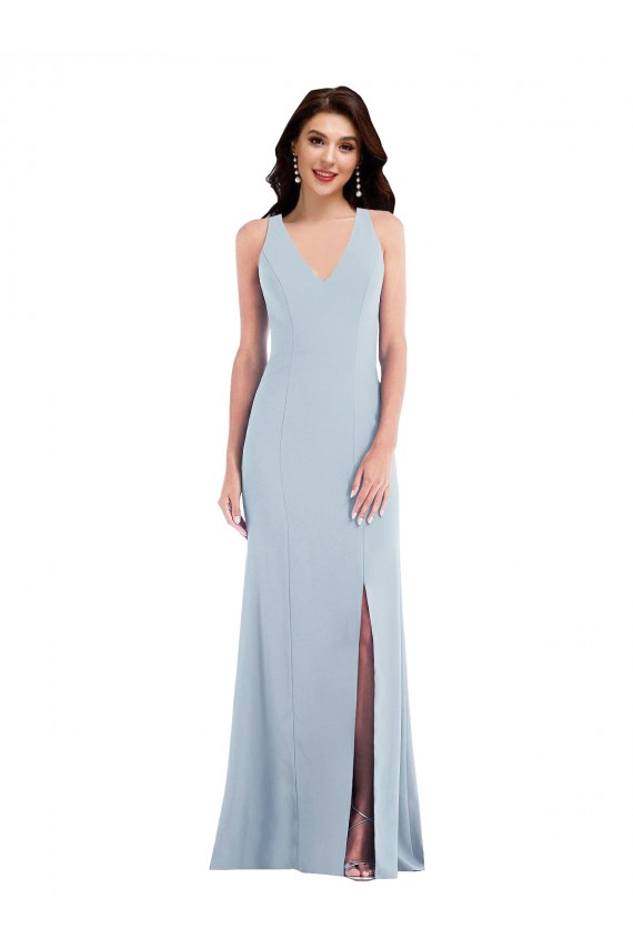 Cheapest Criss Cross Cutout Back Maxi Prom Dress with Front Slit