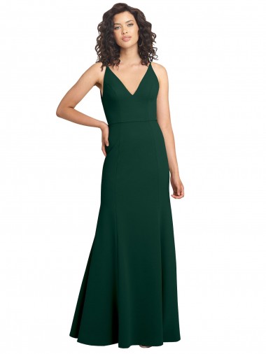 Cheapest Form Fitting Stretch Crepe A-Line Prom Dress
