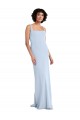 Cheapest Slim Square Neck Fit and Flare Full Length Stretch Crepe Prom Dress
