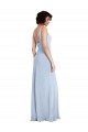 Cheapest Slim Square Neck Fit and Flare Full Length Stretch Crepe Prom Dress