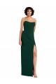 Cheapest Scooped Strapless Neckline Crepe Prom Dress with Side Slit