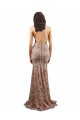 Cheapest Floral Patterned Backless V-Neckline Sequin Prom Dress