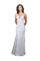 Cheapest V-Neckline Backless Floral Patterned Sequin Formal Prom Dress