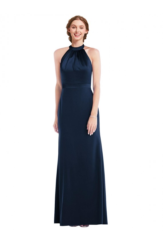 Cheapest High Neck Open Back Long Maxi Prom Dress