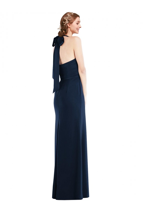 Cheapest High Neck Open Back Long Maxi Prom Dress