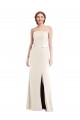Cheapest Long Strapless Tuxedo Maxi Prom Dress with Front Slit & Pockets