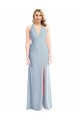 Cheapest Plunge Neck Halter Backless Trumpet Prom Dress with Front Slit