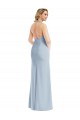 Cheapest Plunge Neck Halter Backless Trumpet Prom Dress with Front Slit