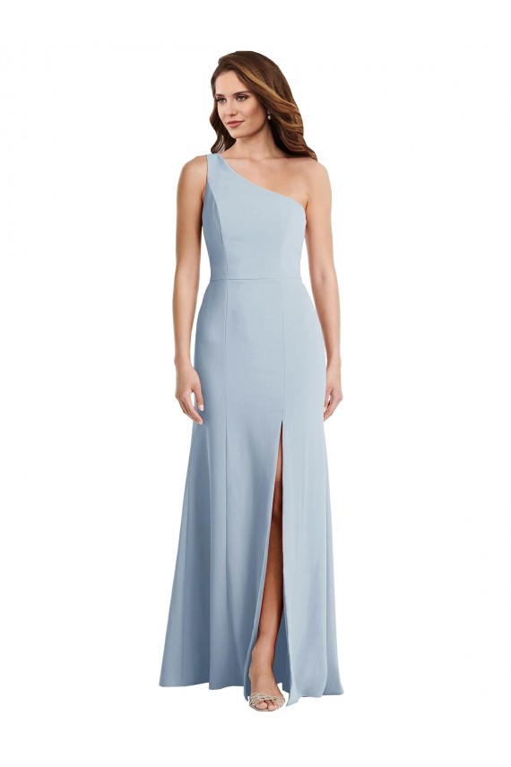 Cheapest Bold One Shoulder Trumpet Maxi Crepe Prom Dress