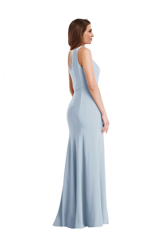 Cheapest Bold One Shoulder Trumpet Maxi Crepe Prom Dress