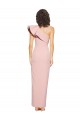 Cheapest Full Length One Shoulder Crepe Prom Dress with Side Leg Split