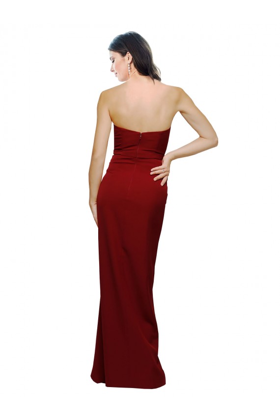 Cheapest Straight Pencil Skirt Long Sweetheart Crepe Prom Dress with High Side Split