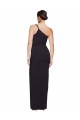 Cheapest Long Floor Length Crepe Prom Dress with Side Split and One Strap