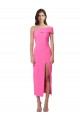 Cheapest One Shoulder Neckline Short Midi Length Crepe Cocktail Prom Dress / Homecoming Dress