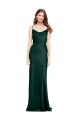 Cheapest Fitted Cowl Neck Long Stretch Satin Slip Prom Dress with V-Back
