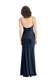 Cheapest Cowl Neck Long Empire Waist Stretch Satin Prom Dress with Open Back