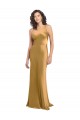 Cheapest One Shoulder Long Floor Length Stretch Satin Slip Prom Dress