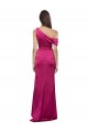 Cheapest Off the Shoulder Short Sleeves Stretch Satin Prom Dress with Side Slit