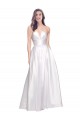 Cheapest Full Length Strapless V-Cutout Stretch Satin Prom Dress