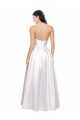 Cheapest Full Length Strapless V-Cutout Stretch Satin Prom Dress