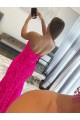 Cheapest Strapless Sleeveless Long Sweep Train Velvet Sequin Prom Dress with Side Slit