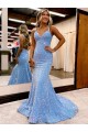 Cheapest Criss Cross Open Back V-Neck Sleeveless Long Velvet Sequin Prom Dress