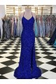 Cheapest V-Neck Sleeveless Long Velvet Sequin Prom Dress