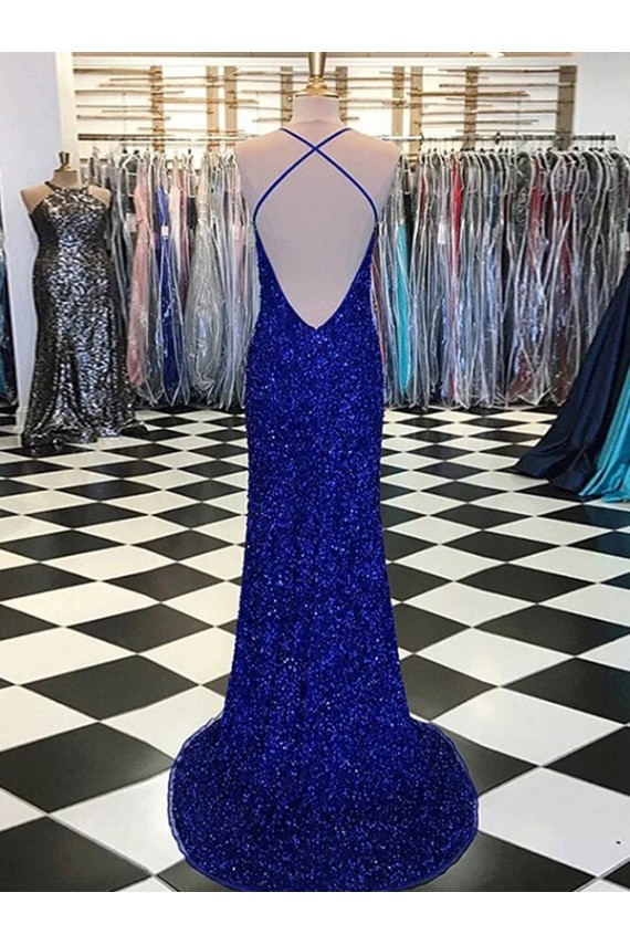 Cheapest V-Neck Sleeveless Long Velvet Sequin Prom Dress