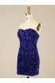 Cheapest Short Sweetheart Velvet Sequin Prom Dress