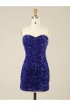 Cheapest Short Sweetheart Velvet Sequin Prom Dress