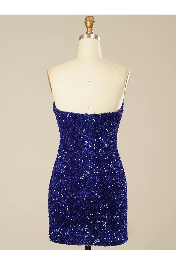 Cheapest Short Sweetheart Velvet Sequin Prom Dress