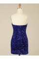Cheapest Short Sweetheart Velvet Sequin Prom Dress