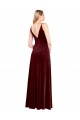 Cheapest Faux Surplice Neckline Slim A-Line Long Velvet Prom Dress
