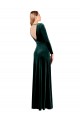 Cheapest Plunging V-Neckline Long Sleeves Open Back Velvet Prom Dress