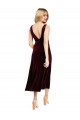 Cheapest Daring Plunging V-Neckline Short Midi Length Velvet Cocktail Prom Dress / Homecoming Dress