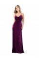 Cheapest Draped Neckline Spaghetti Straps Velvet Prom Dress