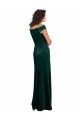 Cheapest Floor Length Cap Sleeves Long Velvet Prom Dress with High Side Slit