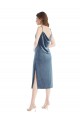 Cheapest Midi Length Asymmetrical One Shoulder Velvet Slip Prom Dress