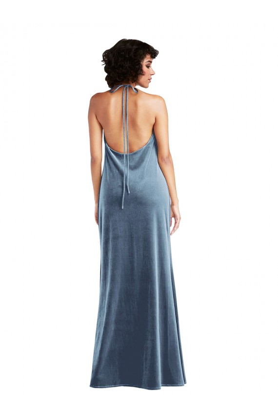 Cheapest Cowl Neck Velvet Maxi Slip Prom Dress