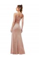 Cheapest One Shoulder Stretch Velvet Prom Dress with Front Slit
