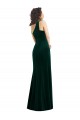 Cheapest One Shoulder Velvet Trumpet Prom Dress with Front Slit