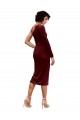 Cheapest One Shoulder Fitted Short Midi Length Velvet Prom Dress